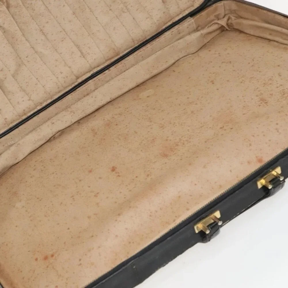 Christian Dior Trotter Canvas Trunk Navy Gold Auth 128550